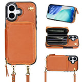 Crossbody Lanyard Wrist Strap Wallet Case | for iPhone 17