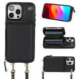 Crossbody Lanyard Wrist Strap Wallet Case | for iPhone 15 Pro Max