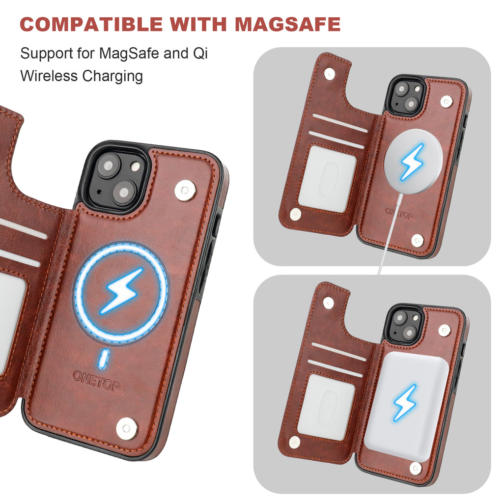 Magsafe Leather Wallet Card Holder Case | for iPhone 13