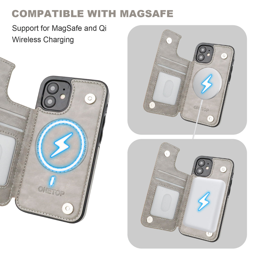 Magsafe Leather Wallet Card Holder Case | for iPhone 12 Mini
