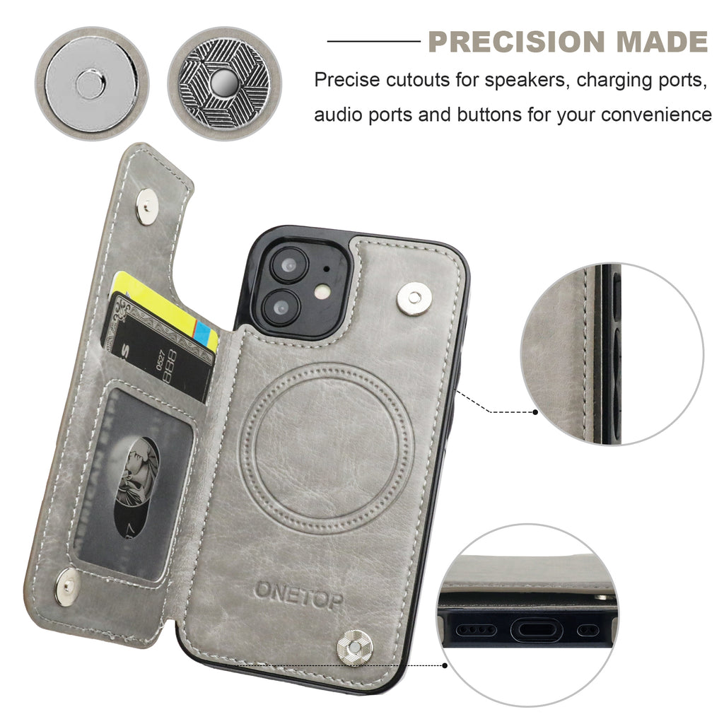 Magsafe Leather Wallet Card Holder Case | for iPhone 12 Mini