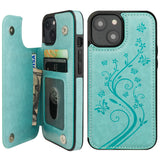 Butterfly Pattern Flip Wallet Case | for iPhone 14