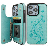 Butterfly Pattern Flip Wallet Case | for iPhone 14 Pro
