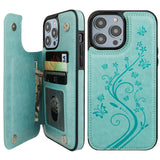 Butterfly Pattern Flip Wallet Case | for iPhone 14 Pro Max