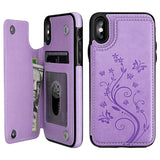 Butterfly Pattern Flip Wallet Case | for iPhone X/Xs