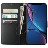 Premium Leather Flip Kickstand Wallet Case | for iPhone XR