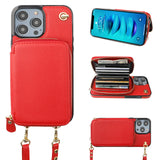 Crossbody Lanyard Wrist Strap Wallet Case | for iPhone 14 Pro Max