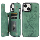 Butterfly Pattern Flip Wallet Case | for iPhone 15