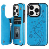 Butterfly Pattern Flip Wallet Case | for iPhone 15 Pro