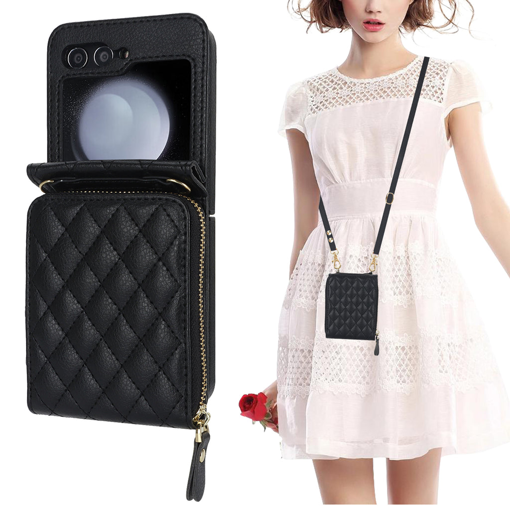 Crossbody Zipper Purse Strap Wallet Case| for Samsung Galaxy Z Flip