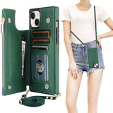 Flip Zipper Crossbody Strap Wallet Case | for iPhone 15 Plus