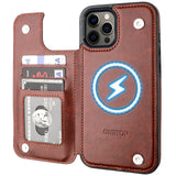 Magsafe Leather Wallet Card Holder Case | for iPhone 12 Pro Max