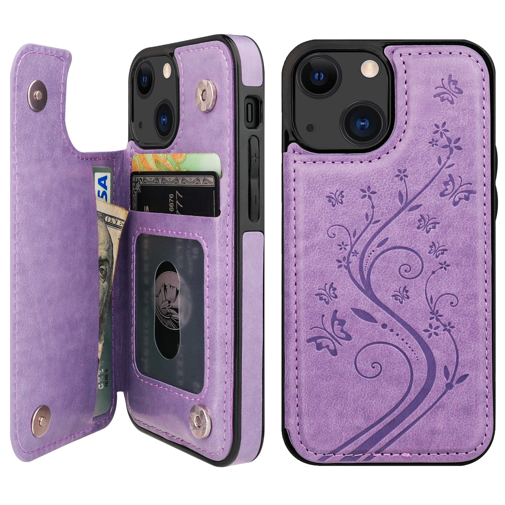 Butterfly Pattern Flip Wallet Case