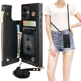 Flip Zipper Crossbody Strap Wallet Case | for iPhone 12/12 Pro