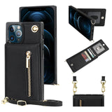 Leather Crossbody Zipper Wallet Case | for iPhone 12/12 Pro