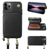 Crossbody Lanyard Wrist Strap Wallet Case | for iPhone 11 Pro Max