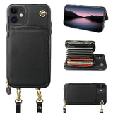 Crossbody Lanyard Wrist Strap Wallet Case | for iPhone 11