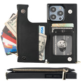 Flip Zipper Crossbody Strap Wallet Case | for iPhone 14 Pro