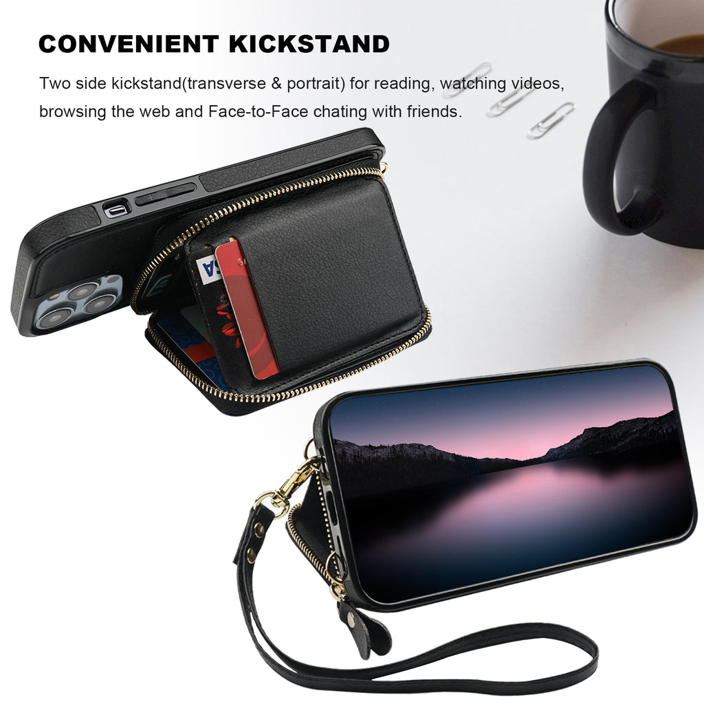 iPhone 12 Mini Crossbody Wallet Case for Women/Girl,Lanyard Card Holder  Zipper Phone Purse Case with Strap Pouch Magnetic iPhone 12 Mini Flip Folio  Protective Back Cover Small Crossbody Phone Bag Red 
