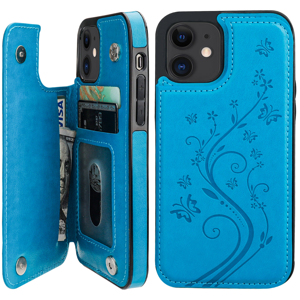Butterfly Pattern Flip Wallet Case | for iPhone 12 Mini