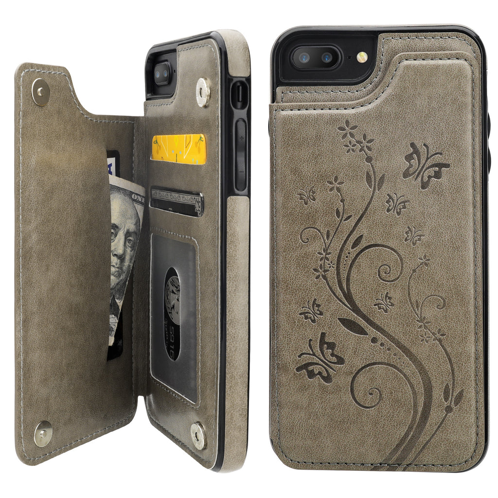 Butterfly Pattern Flip Wallet Case | for iPhone 7/8 Plus