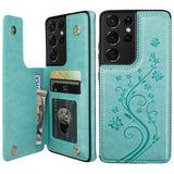 Butterfly Pattern Flip Wallet Case | for Galaxy S21 Ultra