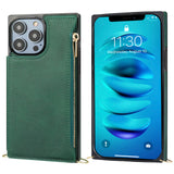 Flip Zipper Crossbody Strap Wallet Case | for iPhone 14 Pro