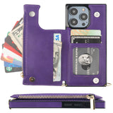 Flip Zipper Crossbody Strap Wallet Case | for iPhone 14 Pro