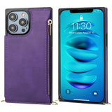 Flip Zipper Crossbody Strap Wallet Case | for iPhone 14 Pro