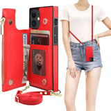 Flip Zipper Crossbody Strap Wallet Case | for iPhone 12 Mini