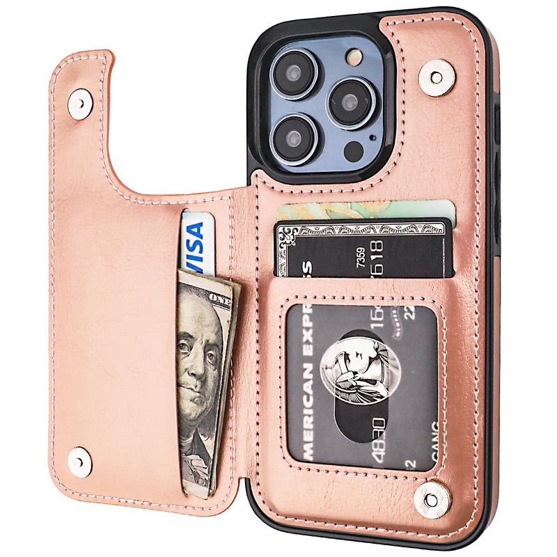 iPhone 14 Pro MAX Detachable Card Holder Wallet Case, (Vintage Brown)