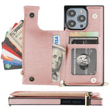 Flip Zipper Crossbody Strap Wallet Case | for iPhone 14 Pro