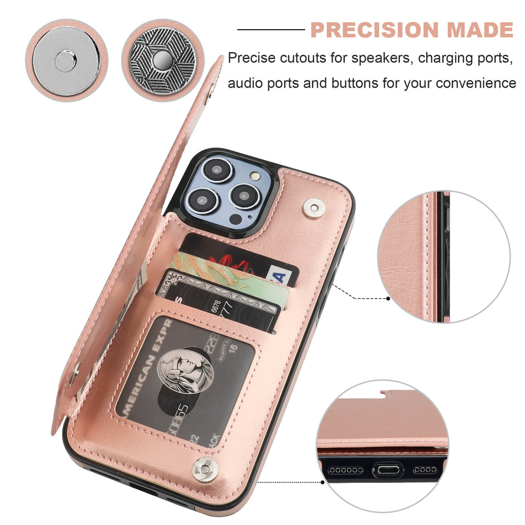 Leather Wallet Card Holder Case | for iPhone 14 Pro Max